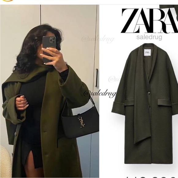 ZARA ZW COLLECTION MANTECOウールジャケット L NWT ZARA Woman Manteco Wool Straight Cut Coat ZW Collection